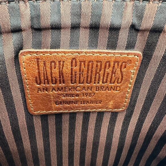 Jack Georges Hornback Croco Buffalo Leather Crossbody Purse Brown Snap Card Slot - Picture 4 of 11